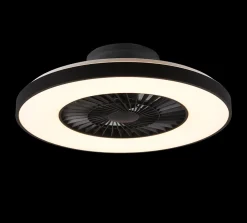 Halmstad tak vifte 3000-6500K 39,6W m/Fjernkontroll - Svart