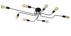 Lester taklampe 8 arm - Svart