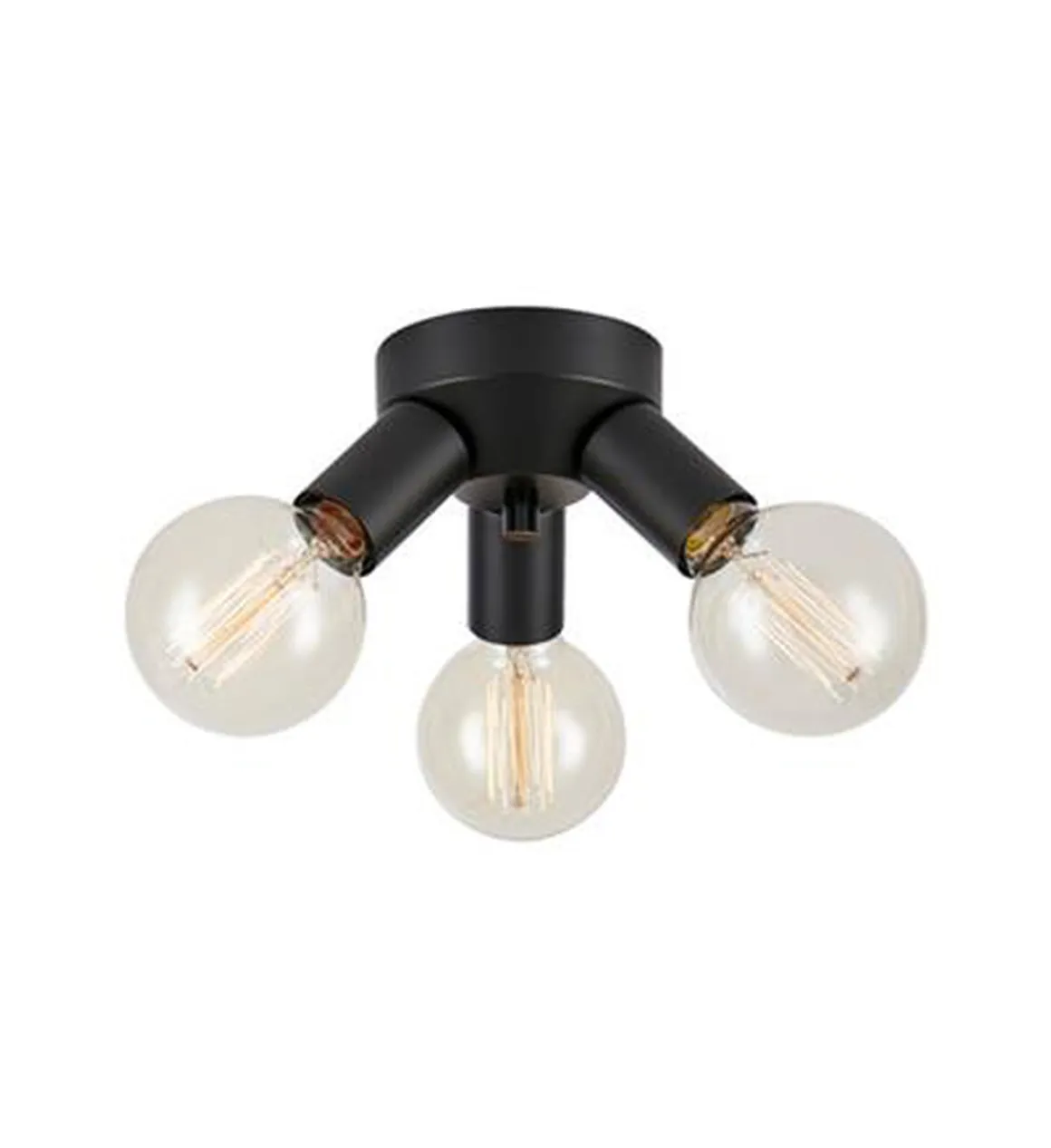 Mazzo taklampe 3-lys - Svart - Svart