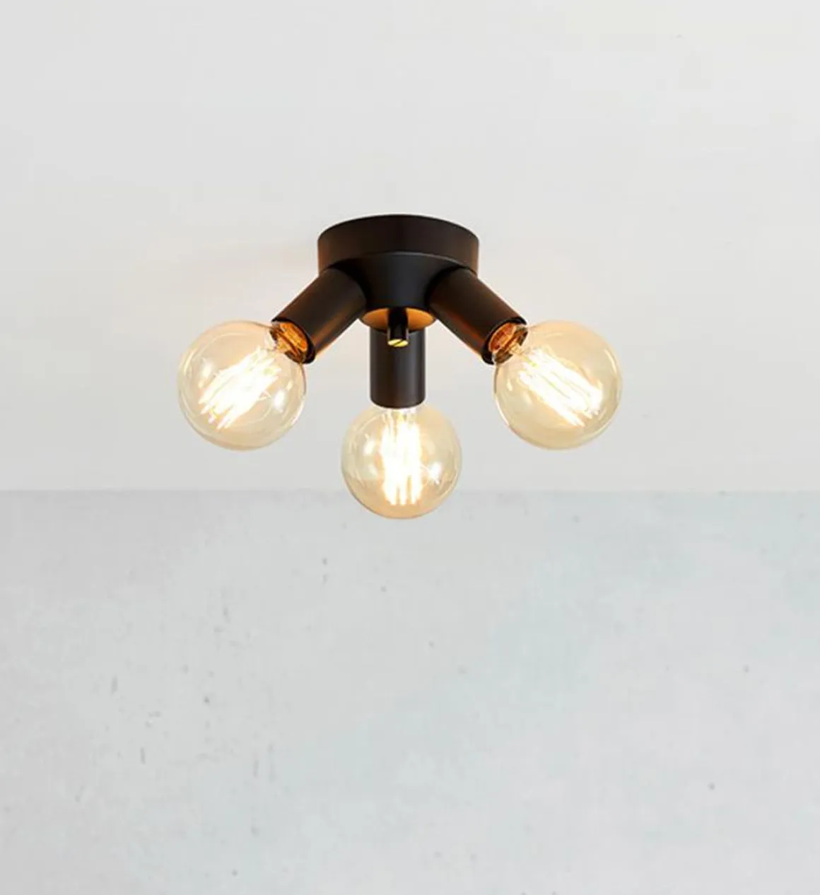 Mazzo taklampe 3-lys - Svart - Svart