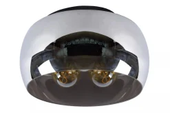 Olivia taklampe 40 cm - Svart/Røykfarget