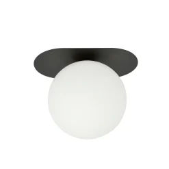 Plaza taklampe 1 lys - Svart/Opal