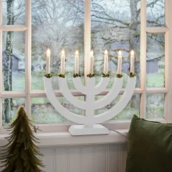 Adventsstake 7 armet - Hvit