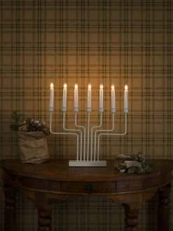 Adventsstake 7 armet - Hvit