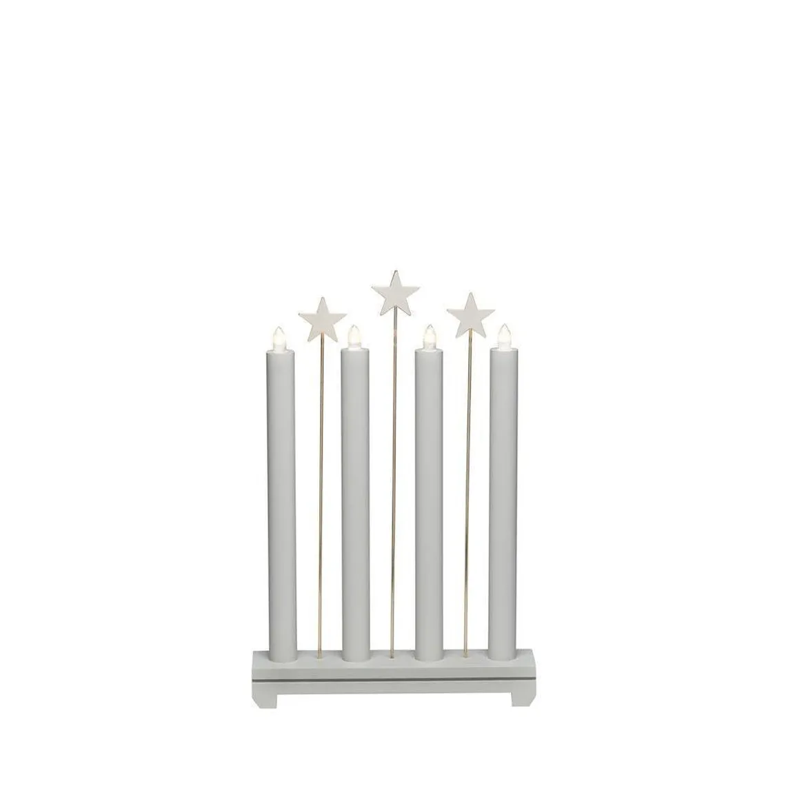 Adventsstake med stjerner - Lys grå
