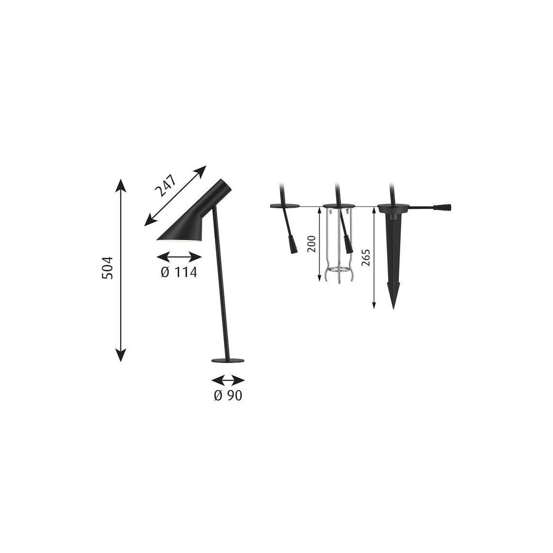 AJ Garden Pullert med spyd H:50cm - Startpakke