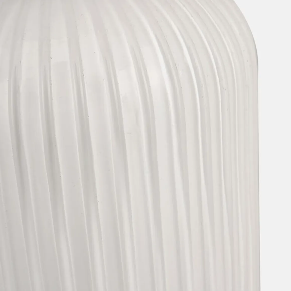 Alessia takpendel 15 cm ribbet glass - Opal/Messingfarget