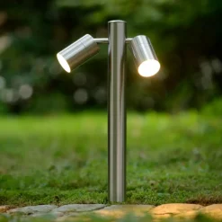 Arne pullert utendørs 2 arm IP44 GU10 50 cm - Satin Krom