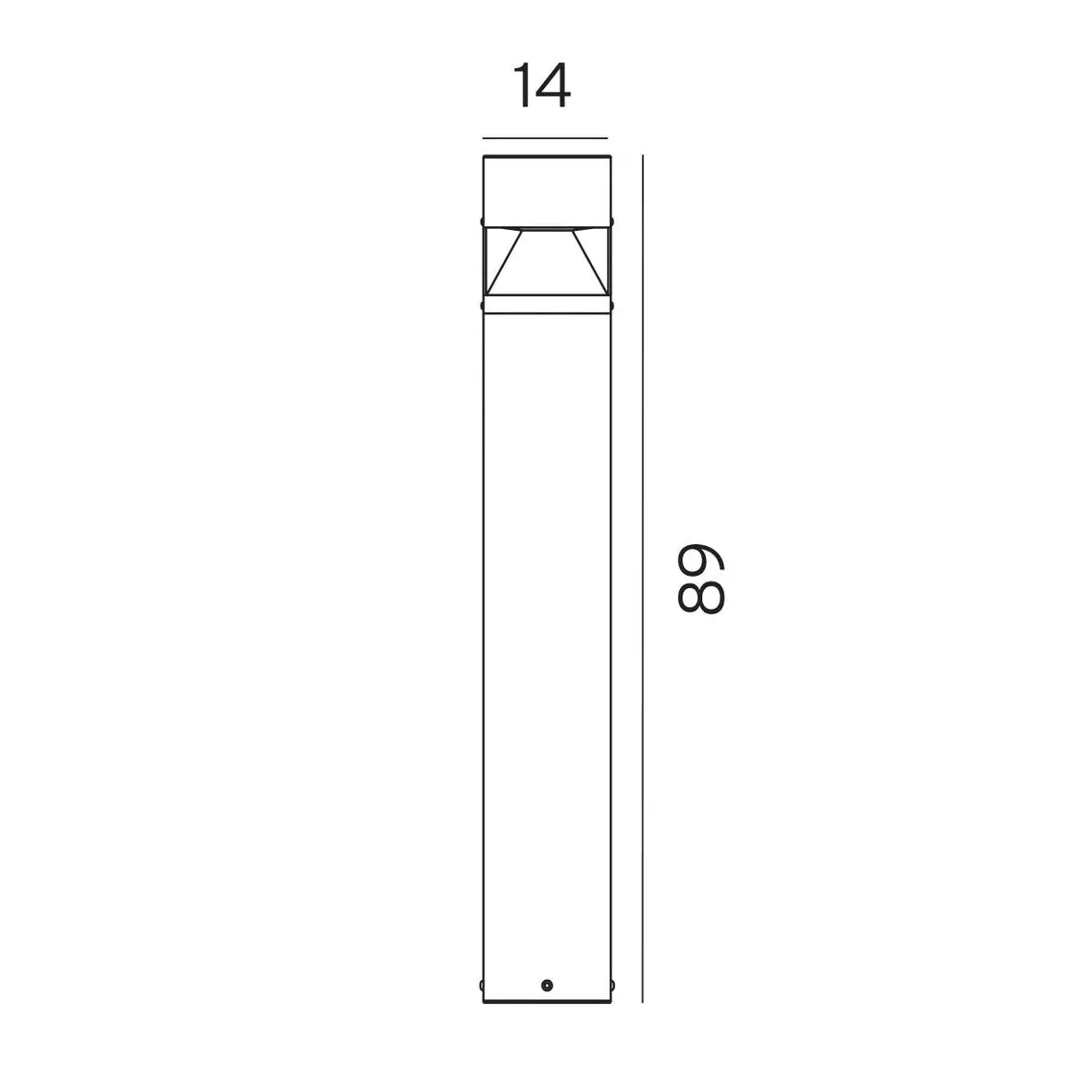 Arvika 893 pullert 12,7W LED 89 cm m/stikkontakt
