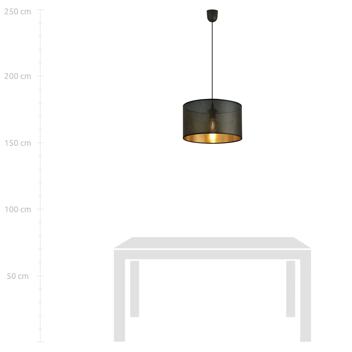 Aston takpendel 35 cm - Svart/Gullfarget