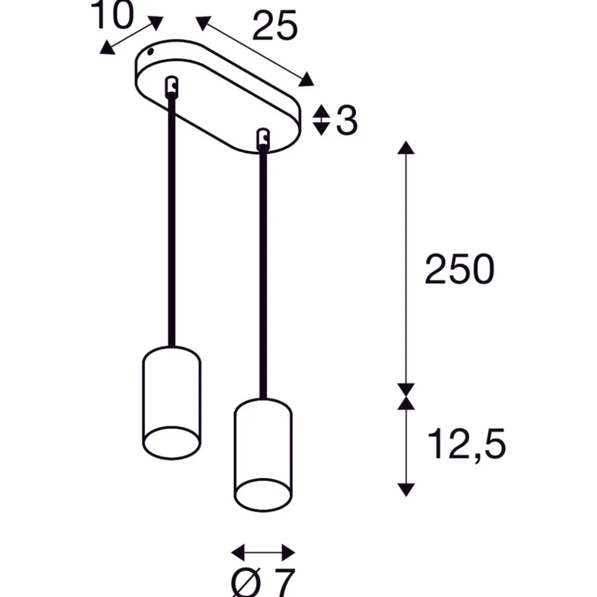 Asto tube takpendel 2-lys