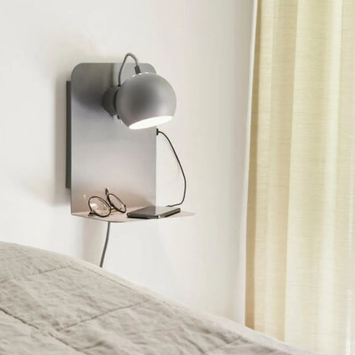 Ball vegglampe m/USB