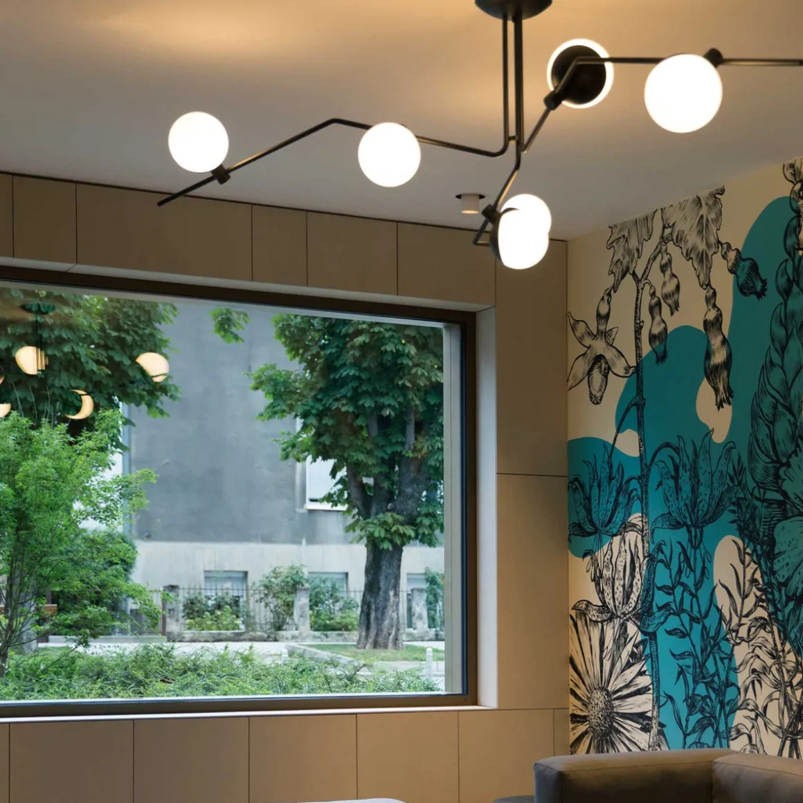 Baluna taklampe 6 lys - Svart/Opal