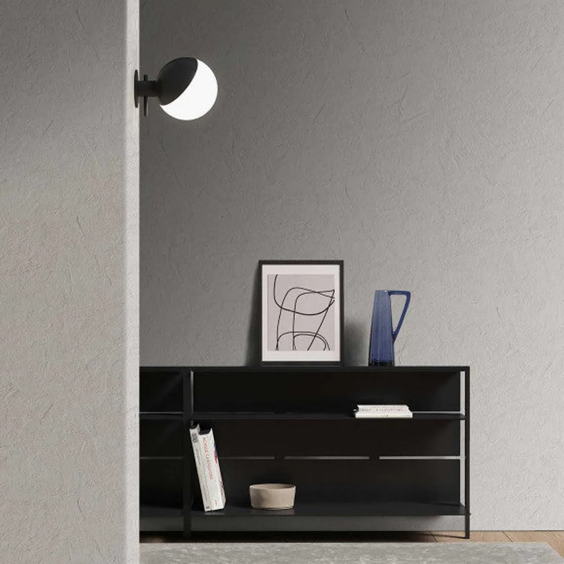 Baluna tak/vegglampe - Svart/Opal