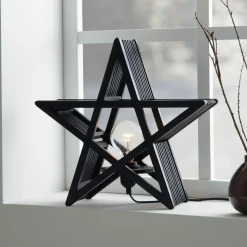 Bamboo stjerne bordlampe - Svart - Svart