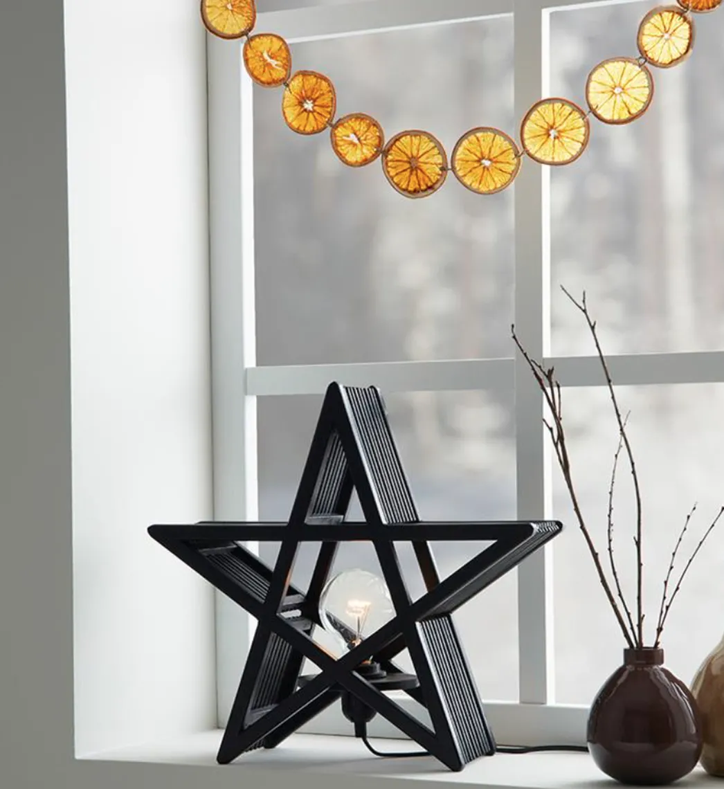 Bamboo stjerne bordlampe - Svart - Svart