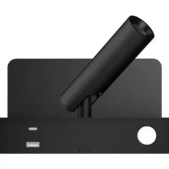 Bedside vegglampe 3W 2700 Kelvin med trådløs hurtig lader og USB A og C
