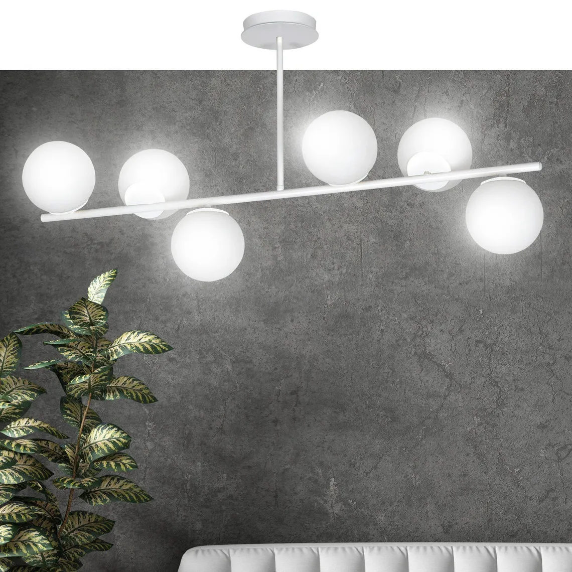 Bior 6 taklampe - Hvit/Opal hvit