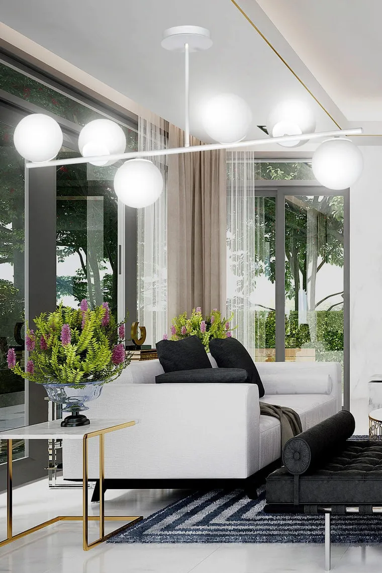 Bior 6 taklampe - Hvit/Opal hvit