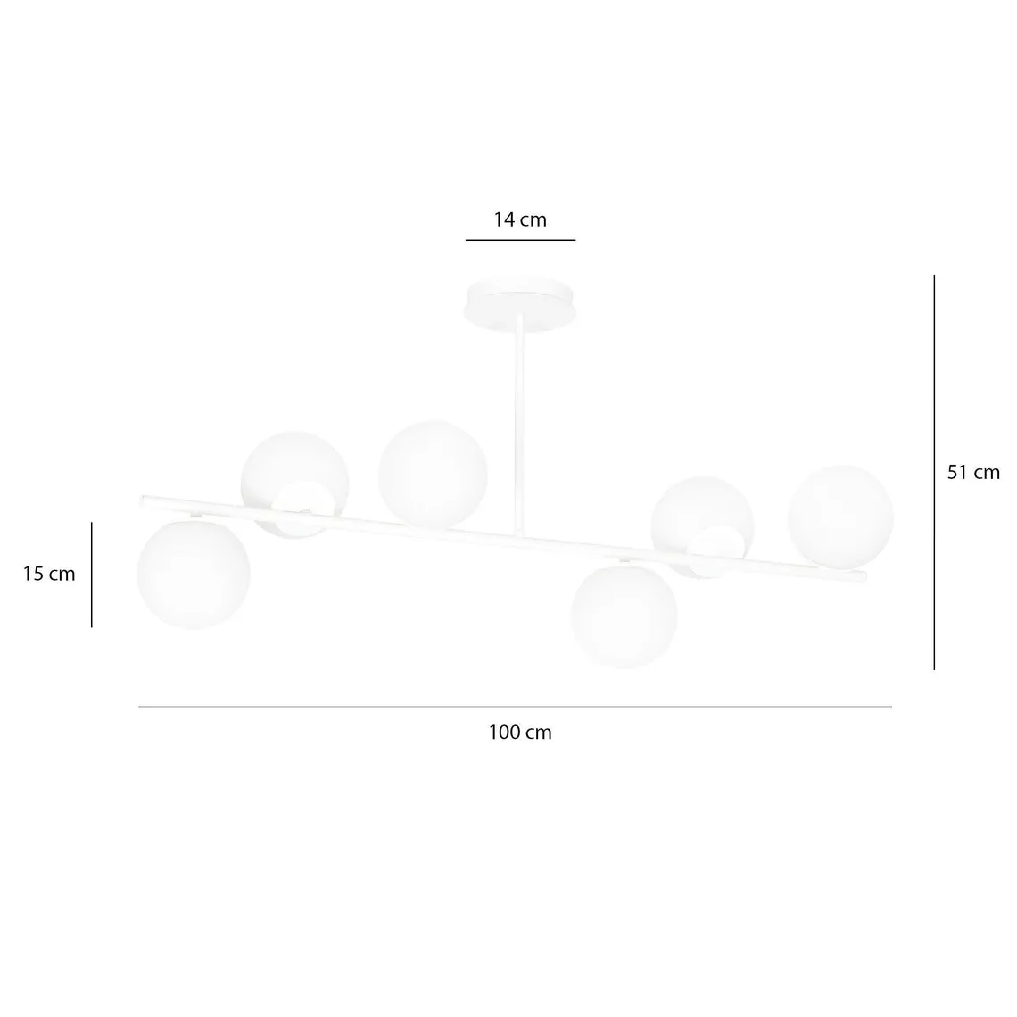 Bior 6 taklampe - Hvit/Opal hvit