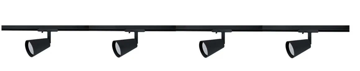 Bocca spotskinne 4 spotter 2 meter - Svart