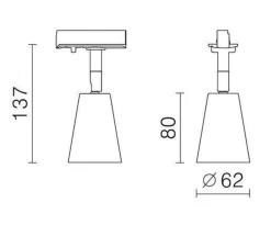 Bocca spotskinne 4 spotter 2 meter - Svart