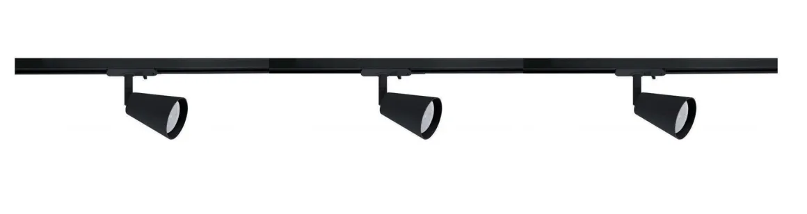 Bocca spotskinne 3 spotter 1 meter - Svart