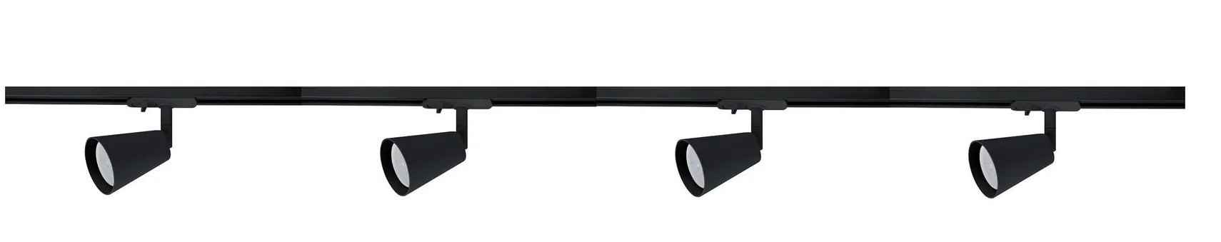 Bocca spotskinne 4 spotter 2 meter - Svart