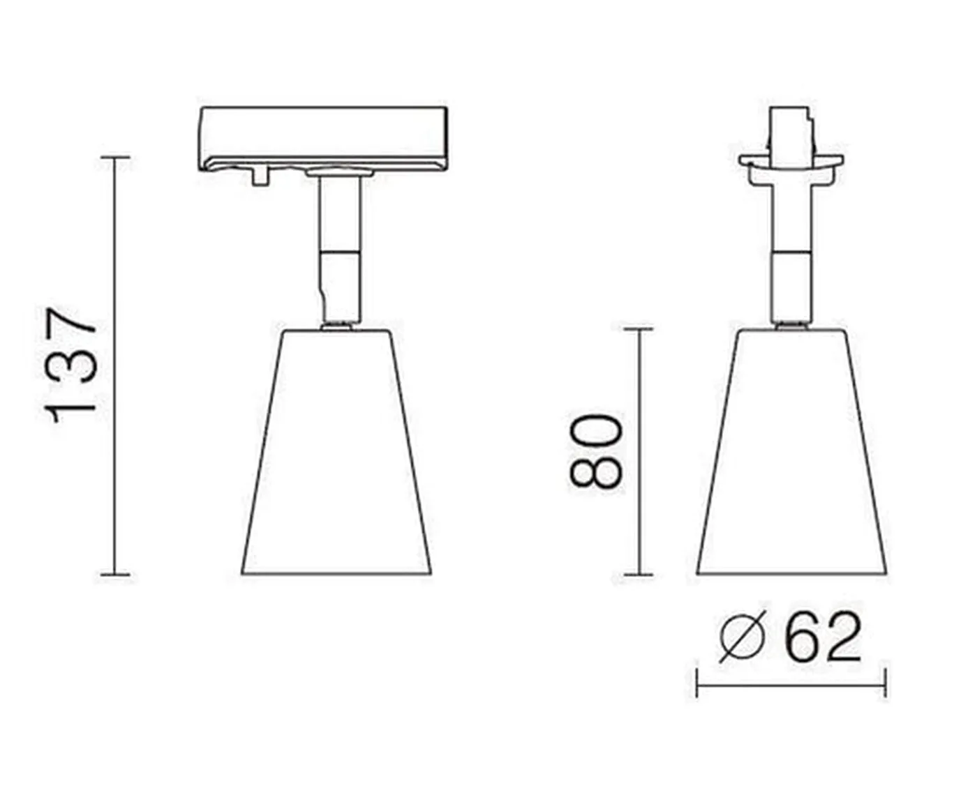 Bocca spotskinne 4 spotter 2 meter - Svart