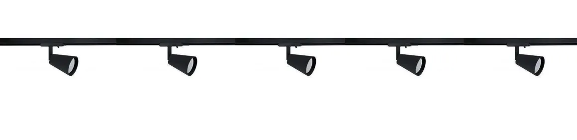 Bocca spotskinne 5 spotter 2 meter - Svart
