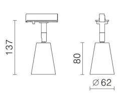 Bocca spotskinne 5 spotter 2 meter - Svart