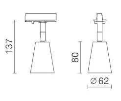 Bocca spotskinne 3 spotter 1 meter - Svart