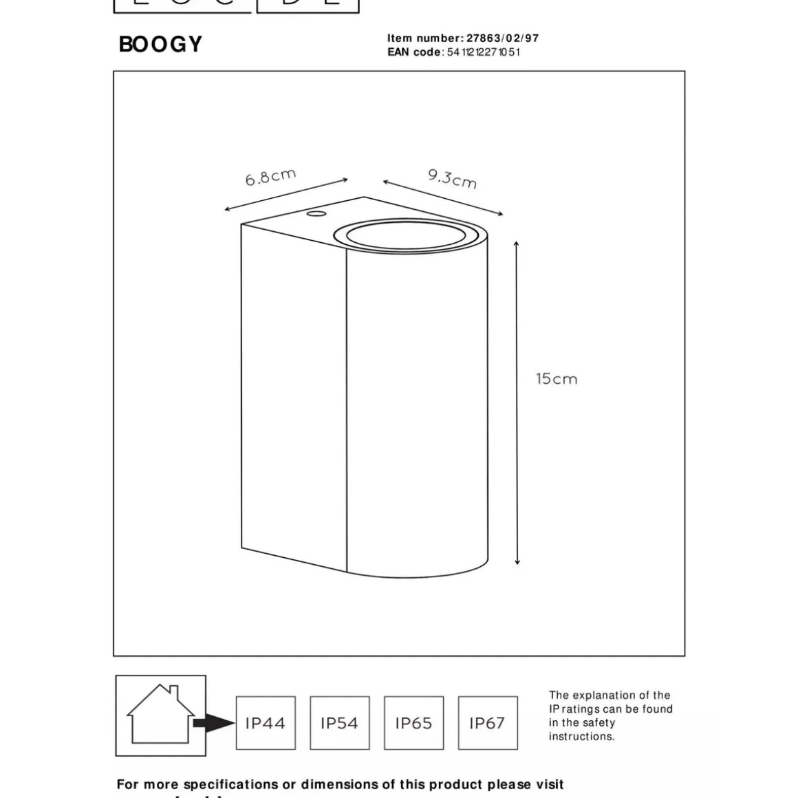 Boggy vegglampe opp/ned utendørs IP44 GU10