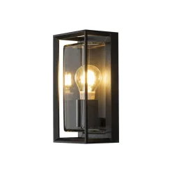 Brindisi vegglampe utendørs - Svart/Klart glass