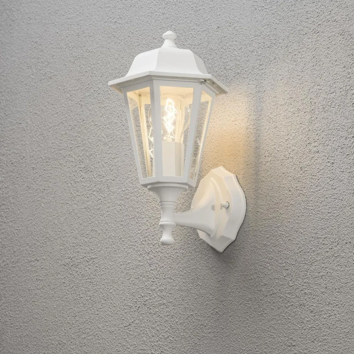 Budget vegglampe utendørs opp - Matt hvit