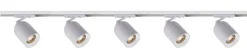 Bullet 2 meter spottskinne med 5 spotter 1T GU10 - Pure white