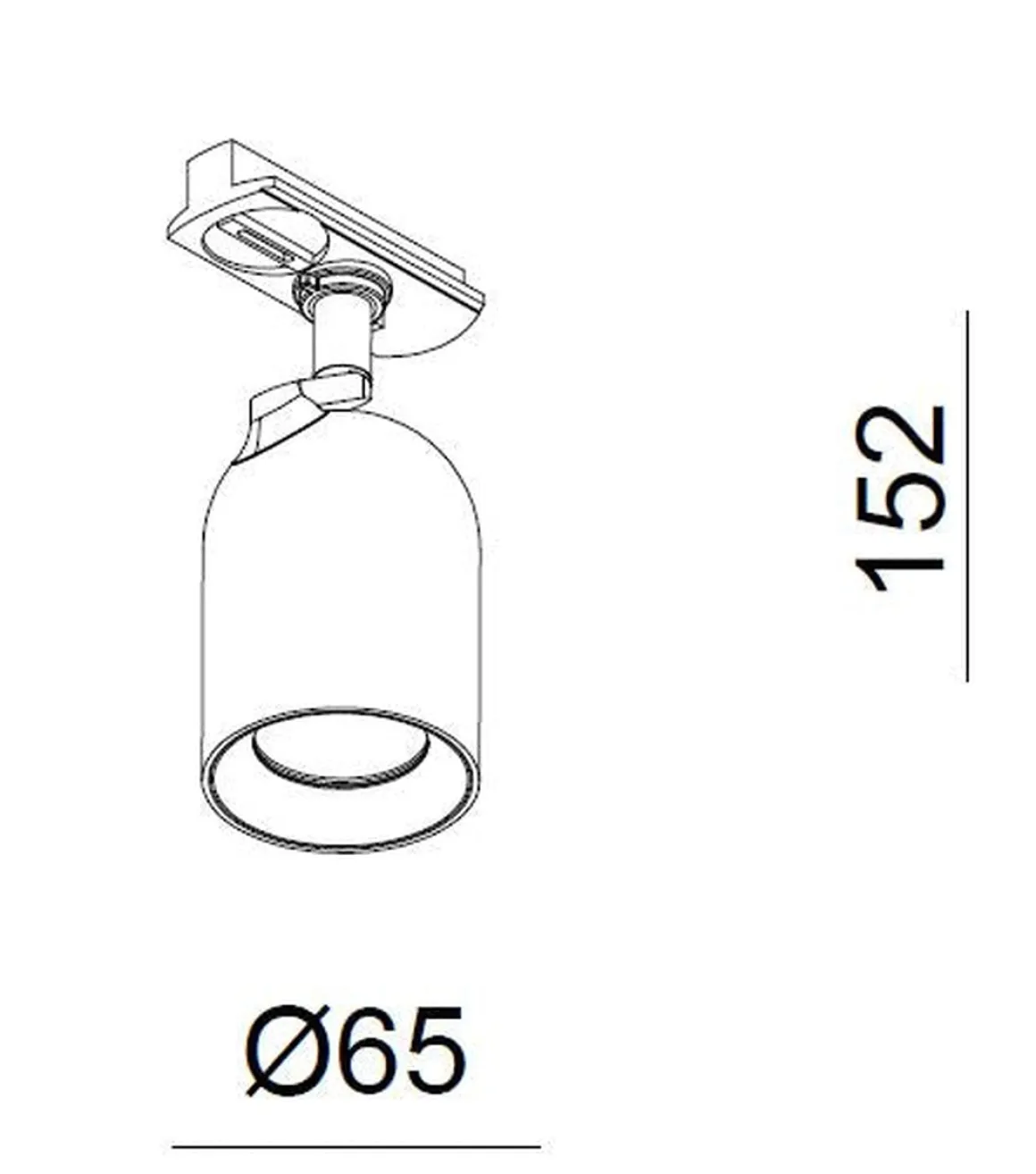 Bullet 2 meter spottskinne med 5 spotter 1T GU10 - Pure white