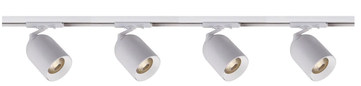 Bullet 2 meter spottskinne med 4 spotter 1T GU10 - Pure white