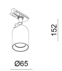 Bullet 1 meter spottskinne med 3 spotter 1T GU10 - Pure white