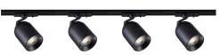 Bullet 2 meter spottskinne med 4 spotter 1T GU10 - Svart