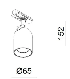 Bullet 2 meter spottskinne med 4 spotter 1T GU10 - Svart