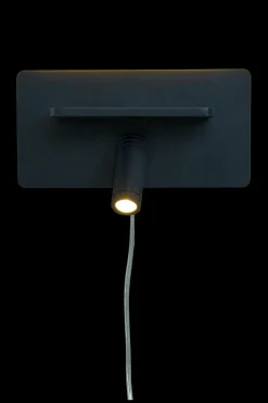 Cargador vegglampe med trådløs lader og USB - Svart
