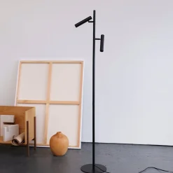 Carlo dobbel gulvlampe LED - Svart