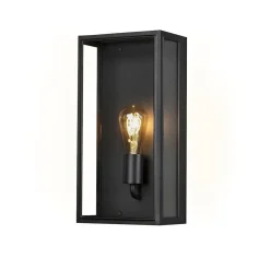 Carpi vegglampe utendørs IP44 - Svart/Klart glass