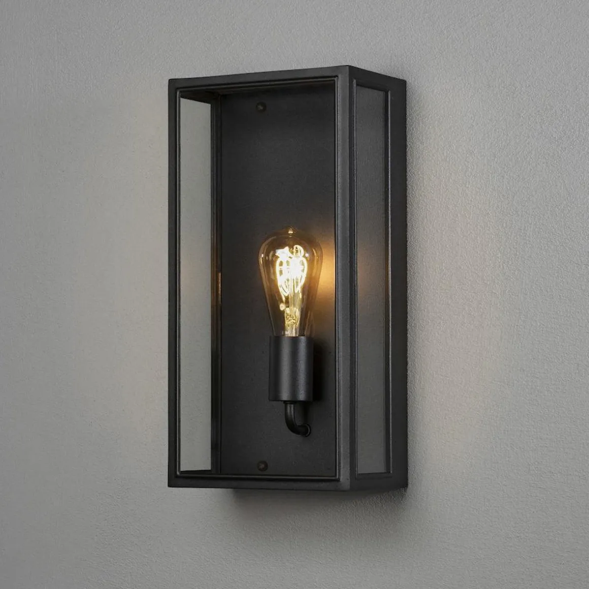 Carpi vegglampe utendørs IP44 - Svart/Klart glass