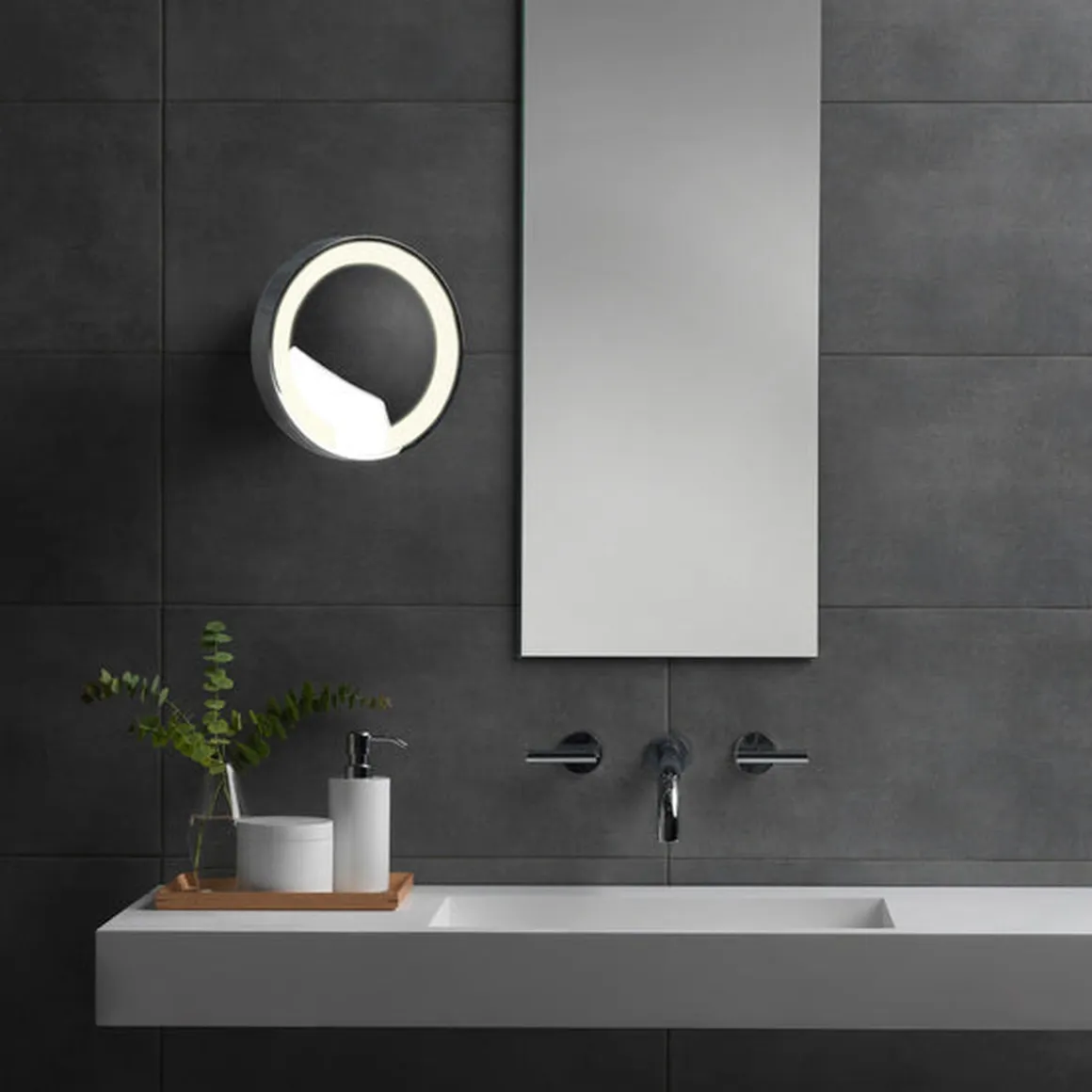 Catena sminkespeil 12,4W LED 3000K 5x forstørring IP44 - Polert Krom