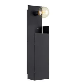 Combo vegglampe/nøkkelskap - Svart - Svart