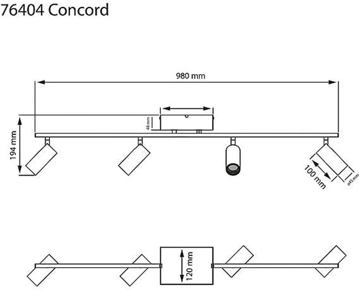 Concord takspott 4-lys