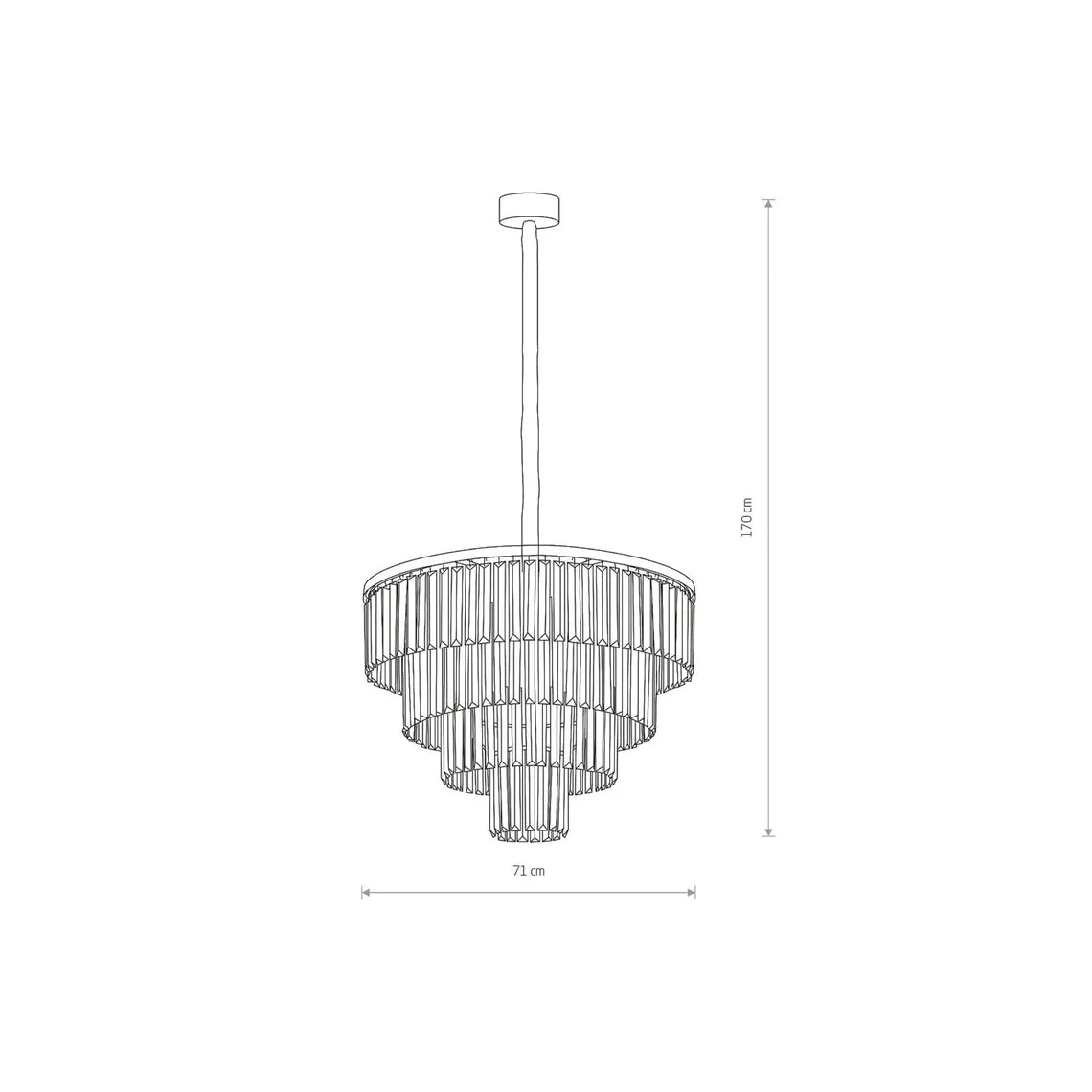 Cristal Lysekrone L - Svart