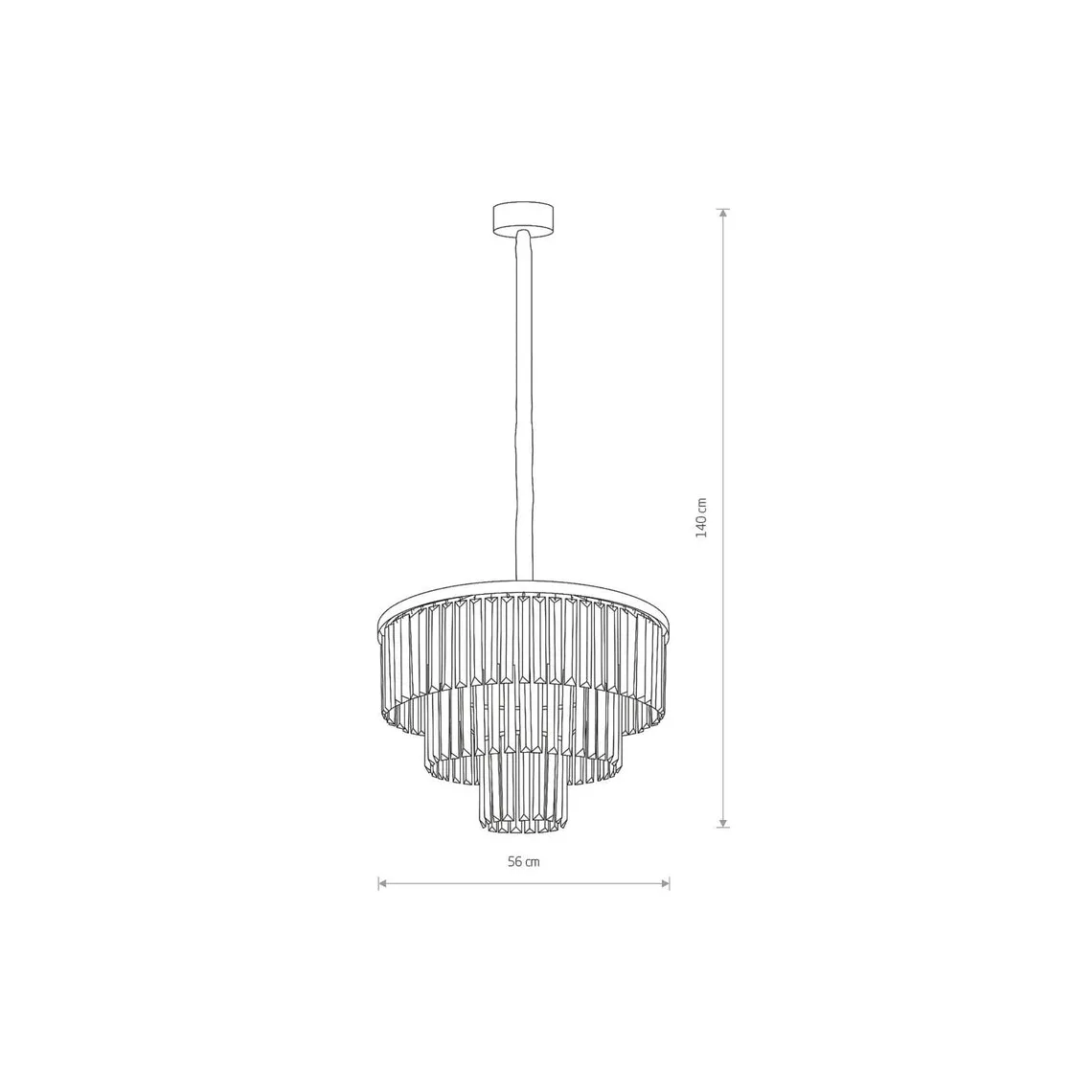 Cristal Lysekrone M - Svart